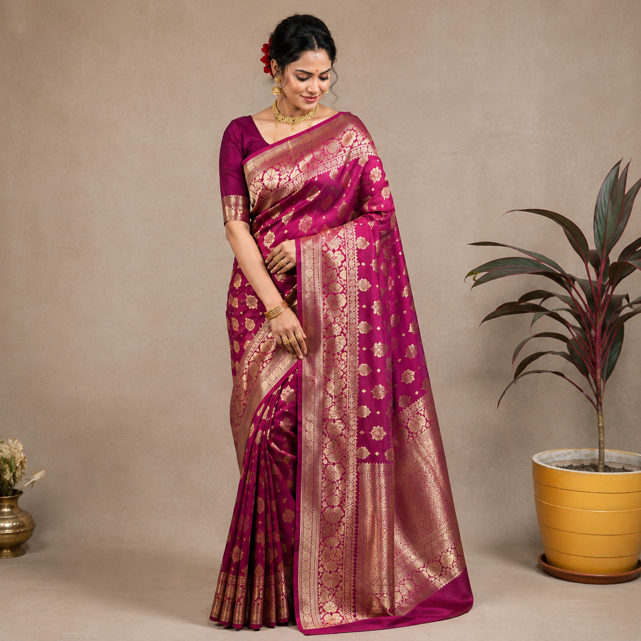 Abhilipsa Woven Banarasi Silk Blend Saree