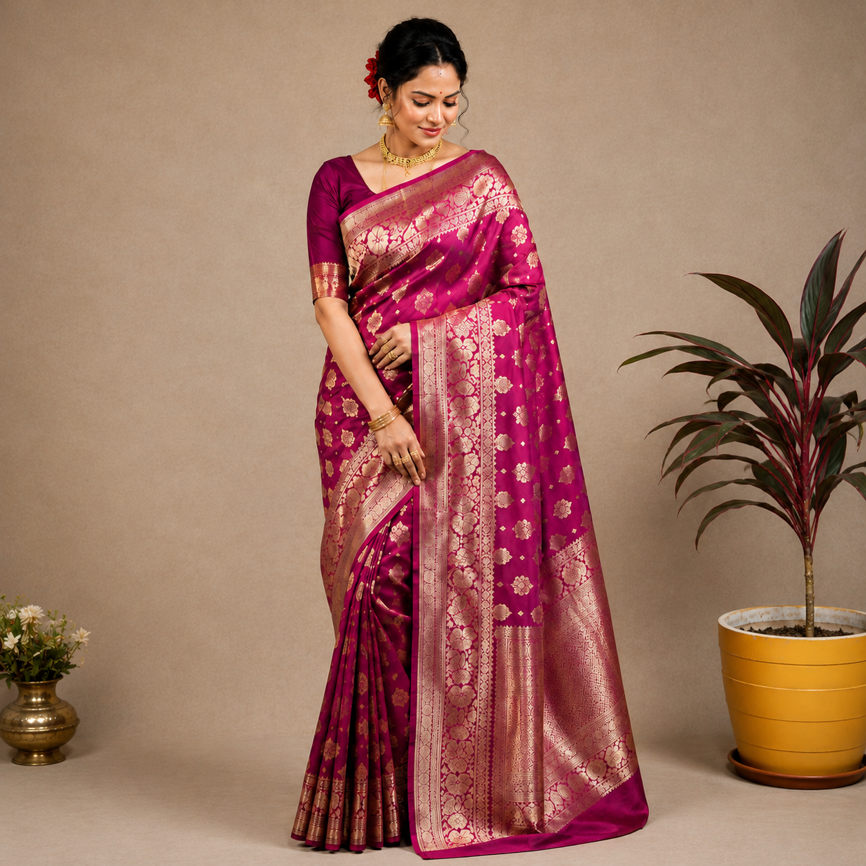 Abhilipsa Woven Banarasi Silk Blend Saree