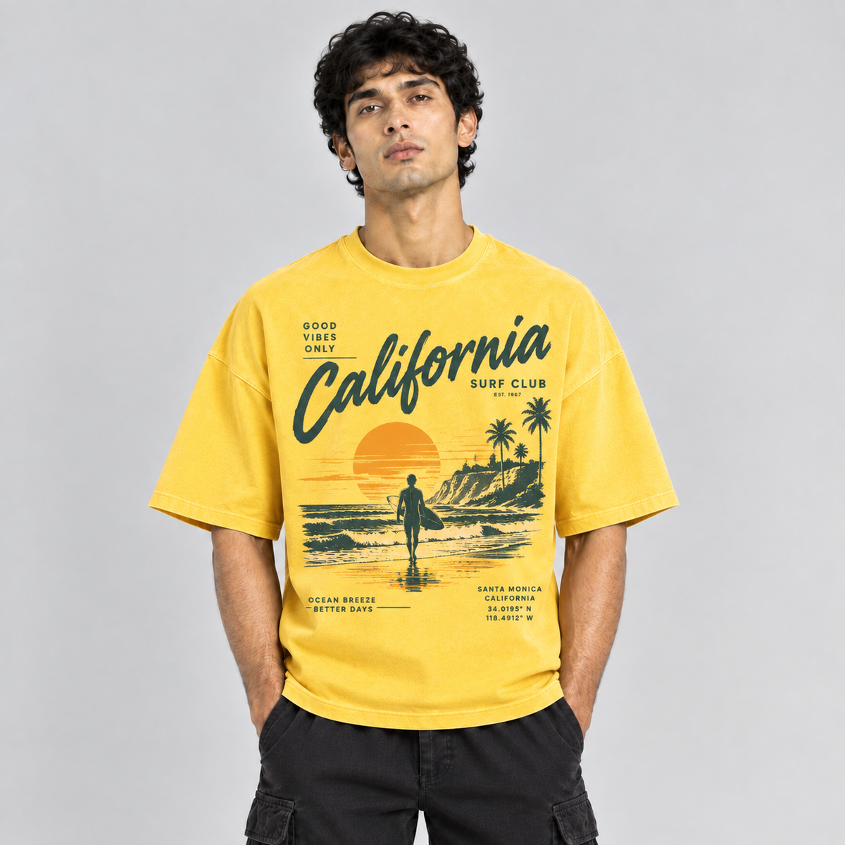 Sunburst Oversized Tee - Yellow