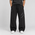 Widecut Cargo Fleece Pants - Black