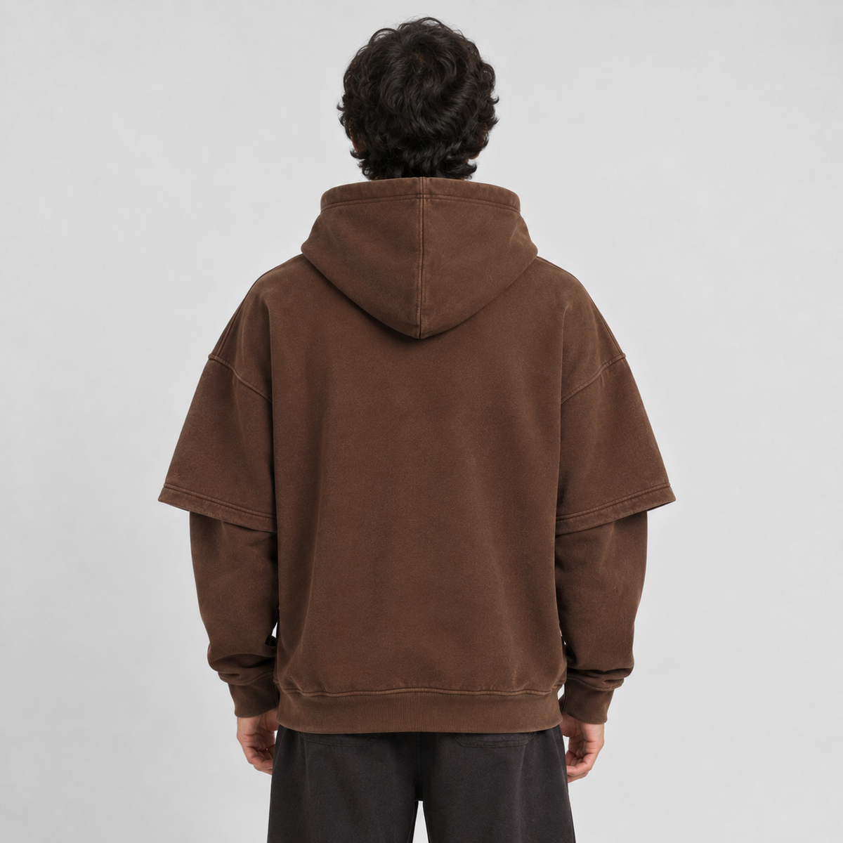 Double Layer Heavy Hoodie - Mocha