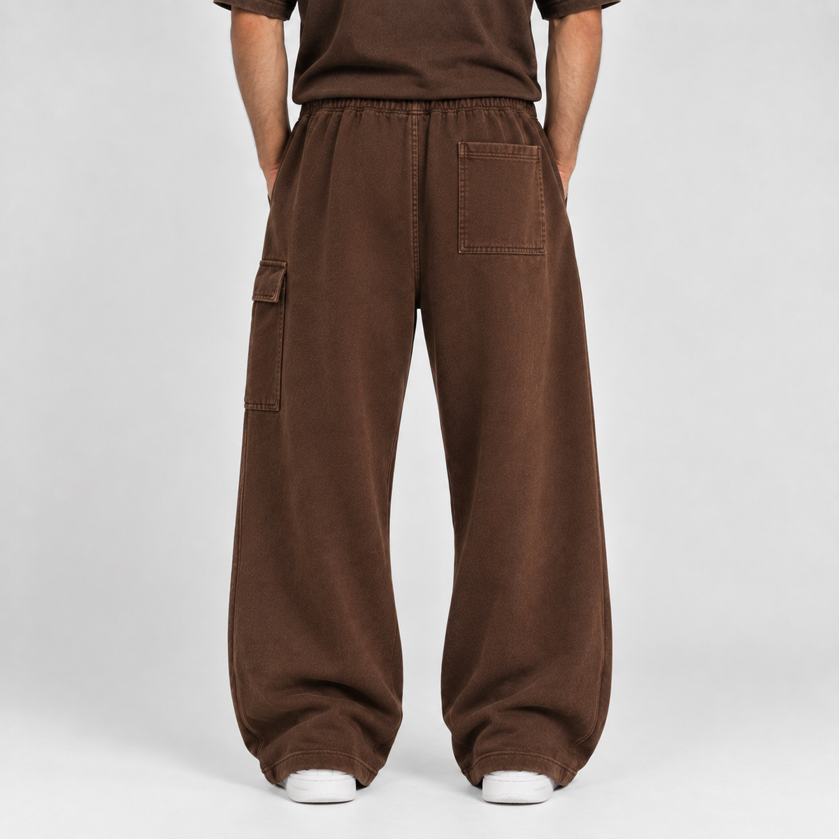 Widecut Cargo Fleece Pants - Mocha