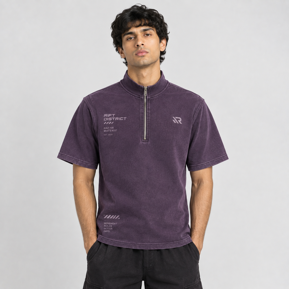 After Hours Zip Tee - Plum