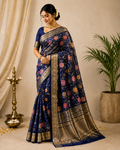 Aaradhya Floral Zari Silk Blend Saree