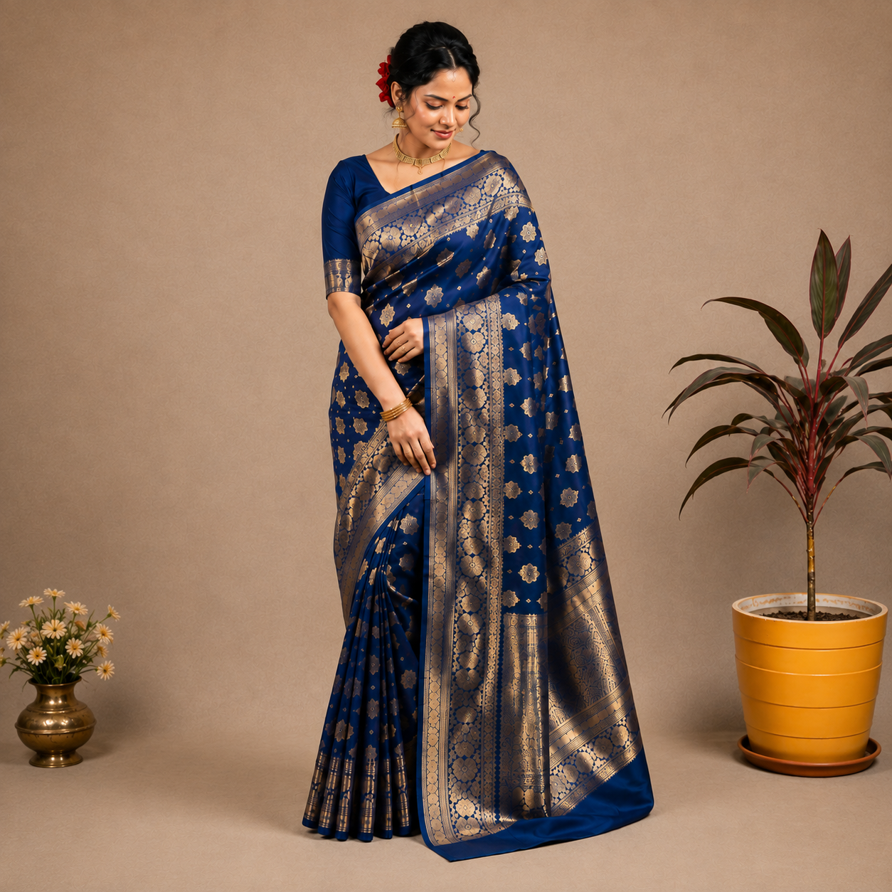 Abhilipsa Woven Banarasi Silk Blend Saree