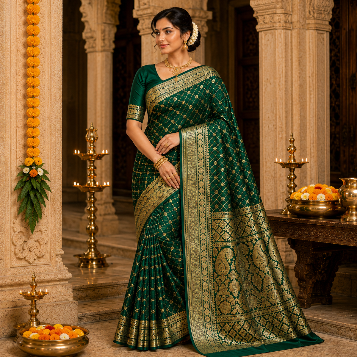 Royal Kanchipuram Gold Zari Silk Saree