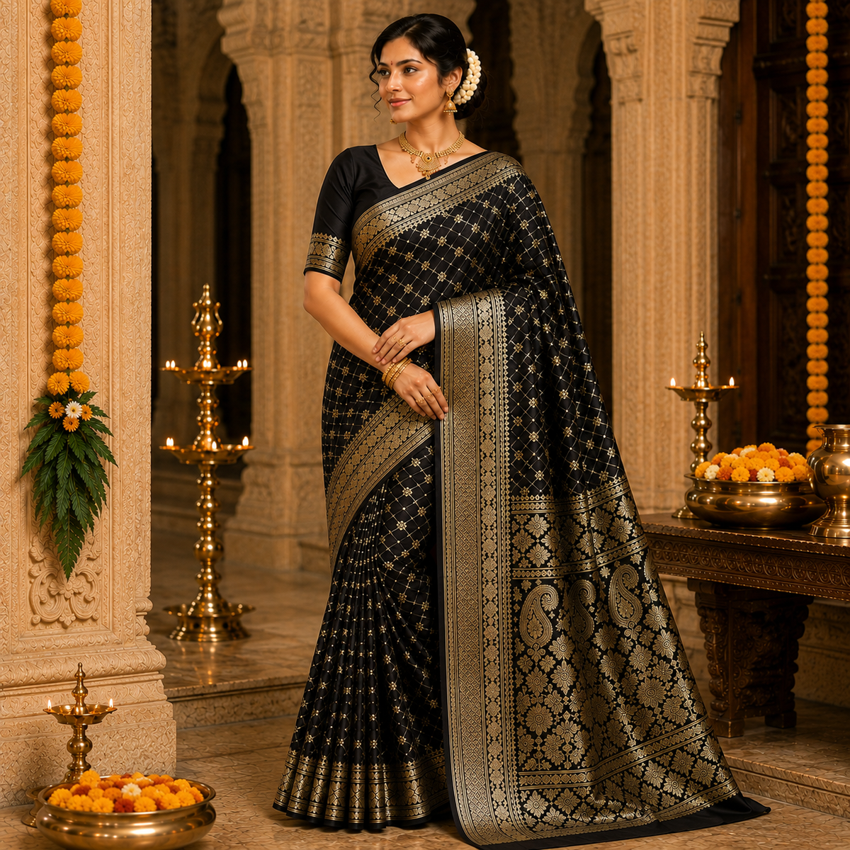 Royal Kanchipuram Gold Zari Silk Saree