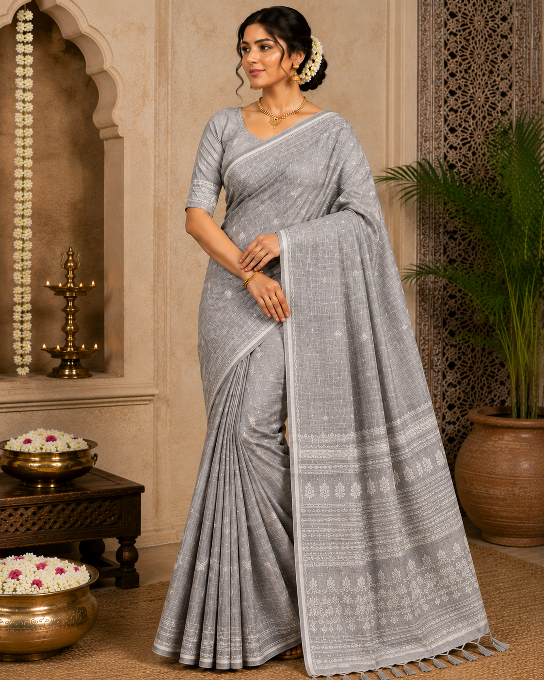 Linen Saree